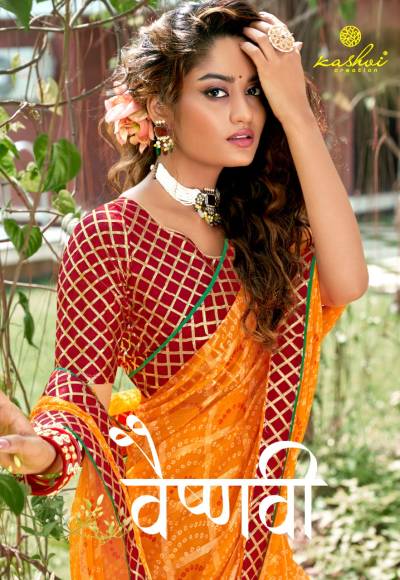 Vaishanavi By Kashvi Fancy Chiffon Saree Collection